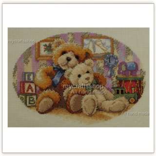 Cute Bear   PREORDER COMPLETED FINISHED CROSS STITCH  