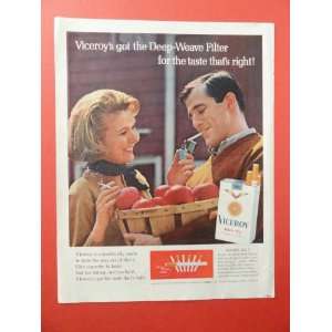  Viceroy cigarettes,1964 print advertisement (woman/man 