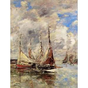   Trouville the Piers High Tide, By Boudin Eugène 