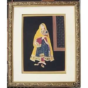   : Indian Traditional Lady in Palace, Paper Painting: Everything Else