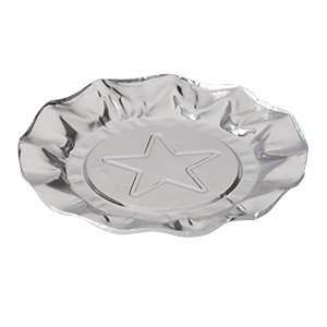  Disposable Aluminum Foil Ash Tray with Silver Star Design 