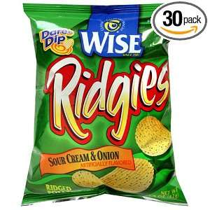 Wise Snacks Ridgies, Sour Cream and Onion, 1.5 Ounce Bags (Pack of 30)
