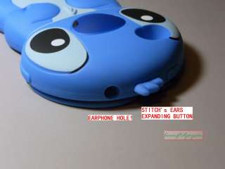   3D Stitch Movable Ear Flip Hard Case Cover for iPhone 4 4G  