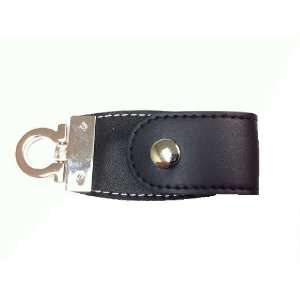 Fashion Leather Key Chain USB Flash Drive 4 GB (Black 
