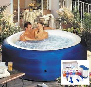 NEW Plug N Play Portable Inflatable 4 Person Hot Tub Jacuzzi w/ 127 