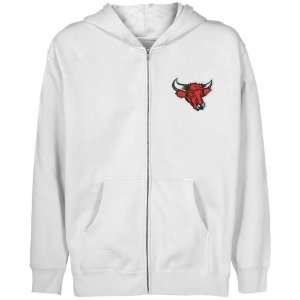 NCAA Nebraska Omaha Mavericks Youth White Logo Applique Full Zip Hoody 