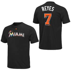 Jose Reyes Miami Marlins Name and Number T Shirt Jersey Majestic 