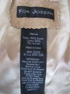 For Joseph Washable Suede Jacket, sz. Medium 8 10 Tan  