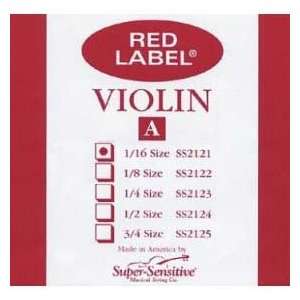  Super Sensitive Red Label 1/16 Violin A String   Medium 