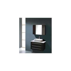  Virtu USA 32 Black Ivory Single Sink Bathroom Vanity with 
