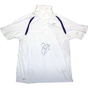 Roger Federer Nike Purple Stripe Game Model Shirt:  Sports 