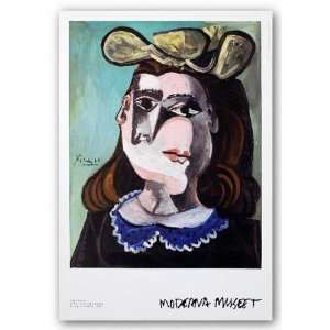  La Femme a la Collerette Bleue by Pablo Picasso 22x17.75 