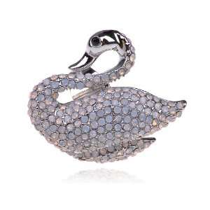   Swarovski Crystal Swan Bird Floating Vintage Inspired Adjustable Ring