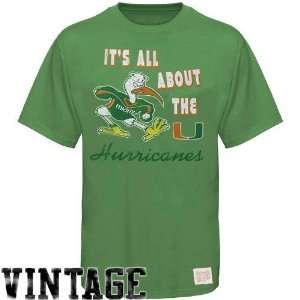  Retro Brand Miami Hurricanes Green Distressed Crew Neck Vintage 