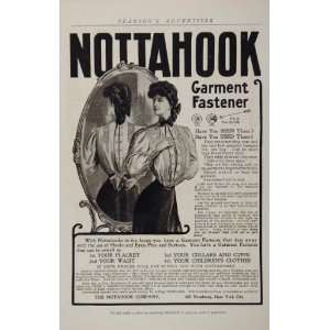 1906 Vintage Ad Nottahook Garment Fastener Clothing   Original Print 