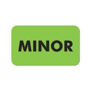 Medical Labels for Minor, 7/8 x 1 1/2, Fluor Green, 250/Roll  