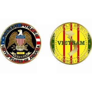  Proudly Served Vietnam Veteran Military Challenge Coin 