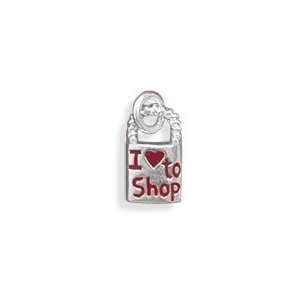   Bag Shaped Charm I Love To Shop In Red Enamal The Bag Measures