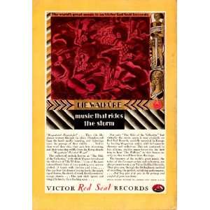  1928 Ad Vicor Red Seal Record Die Walkure Original Vintage 