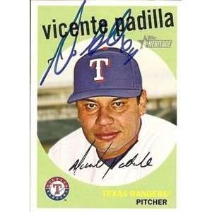  Dodgers Vicente Padilla Signed 2008 Topps Heritage Card 