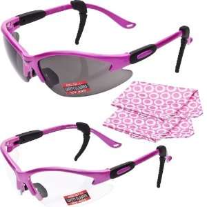 Pairs COUGAR   Advanced System PINK Safety Glasses   FREE Rubber Ear 