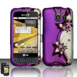 Purple Silver Vines Hard Case Phone Cover Sprint LG Optimus S