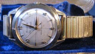 Vintage Bulova 23 Jewel Self Winding Gold Filled Mens Wrist Watch K 
