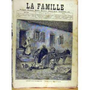   1885 Lasalle Market Day Donkey Cart French Print Art: Home & Kitchen