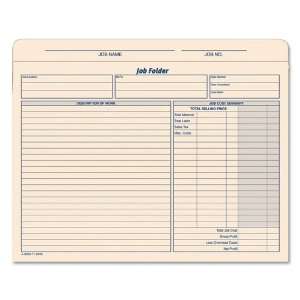   job description and costs on front, collect records and receipts