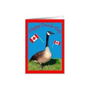  Canada Day, Canada Goose with flags Card Health 