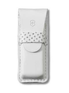 WHITE LEATHER POUCH FOR TOMO_VICTORINOX SWISS ARMY TOOL #4.0762.7 