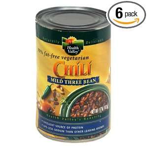 Health Valley Chunky Chili, Mild Vegetarian, 3 Bean Organic, 15 Ounce 