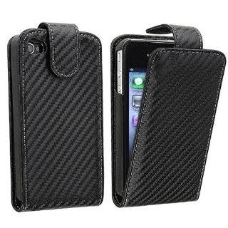 INSTEN] Black Carbon Fiber Leather Case for Apple® iPhone® 4S AT&T 