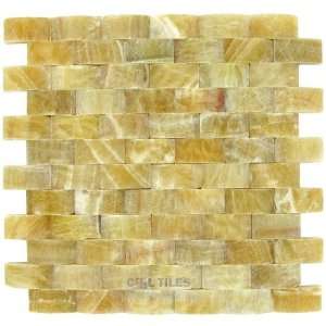  1 x 2 pillowed tile in honey onyx polished 12 x 12 