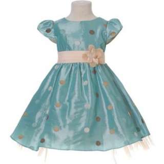   Toddler Girls Aqua Dot Christmas Dress 6M 14 Genuine Rose Clothing