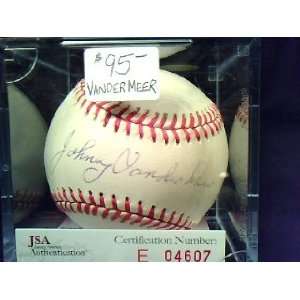  Johnny Vandermeer Autographed Baseball?: Sports & Outdoors