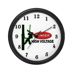  Red DANGER High Voltage Lineman Wall Clock by CafePress 