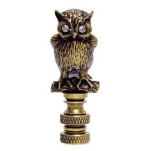  Night Owl Antique Metal with Clear Glass Eyes Finial: Home 