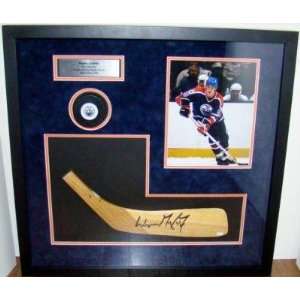  Autographed Wayne Gretzky Stick   Custom Framed Shadow Box 