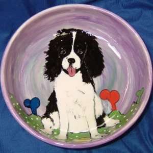  English Springer Spaniel Custom Pottery Dog Bowl Darby 