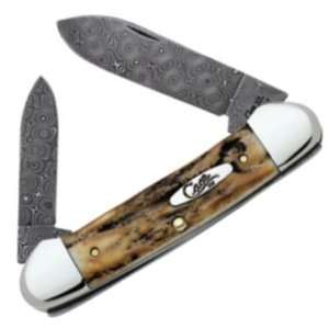  Case Knives 6098 Raindrop Damascus Canoe Pocket Knife with 