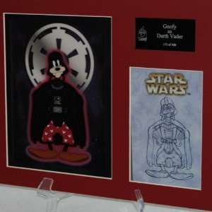   Rare Disney Goofy Star Wars L/e 500 Sericel Vador ART 