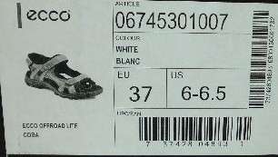 ECCO Offroad Lite Coba Sandals P# 06745301007 Sizes 36 + 37EU (5 5.5 