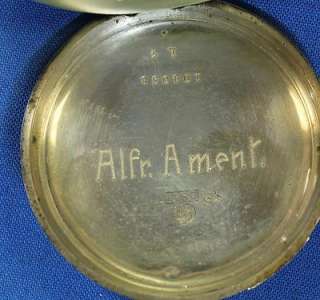 Circa 1900s Alfred Ament 10 Jewel .800 Silver Antique Pocket Watch 