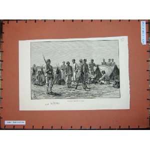  1882 Egyptian Infantry Camp War Soldiers Weapons Art