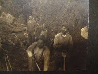 ANTIQUE IMMIGRANT PHOTO TRENCH DITCH DIGGER CANAL MINES  