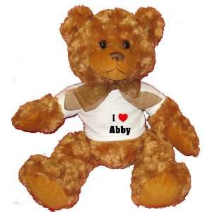 I Love/Heart Abby Plush Teddy Bear with WHITE T Shirt 
