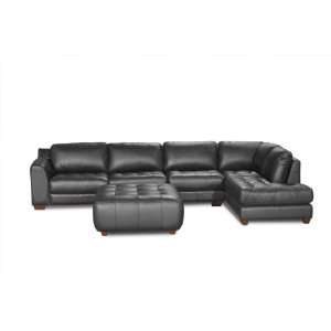  Sofa Black 2 Piece Sectional Sofa with Right Facing Chaise, Armless 
