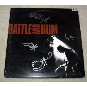  U2 signed AUTOGRAPHED Rattle/Hum RECORD *proof: Everything 