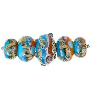  Handmade Ocean Tide Lampwork Glass Beads by Grace Lampwork 